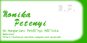 monika petenyi business card